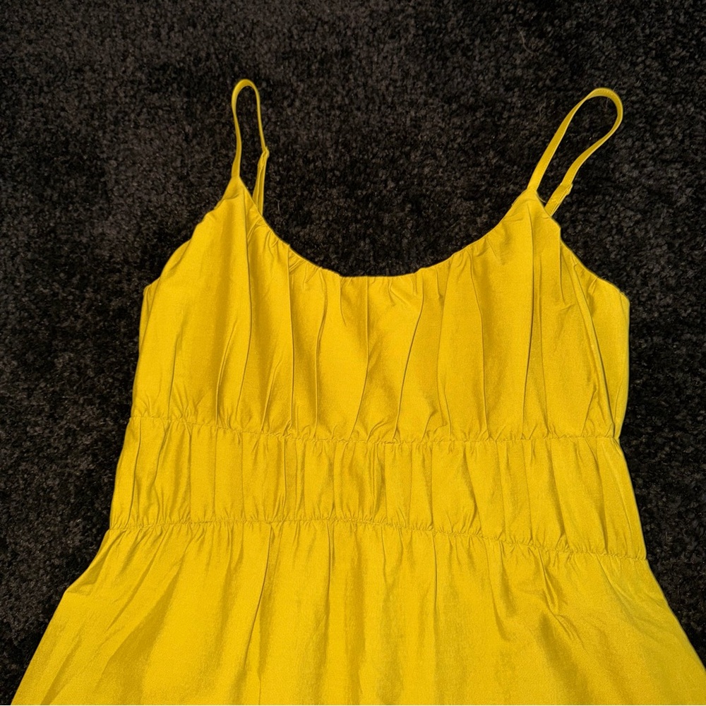 Express Tiered Maxi Dress Lime Green Smocked Strappy Summer XS - Picture 6 of 10